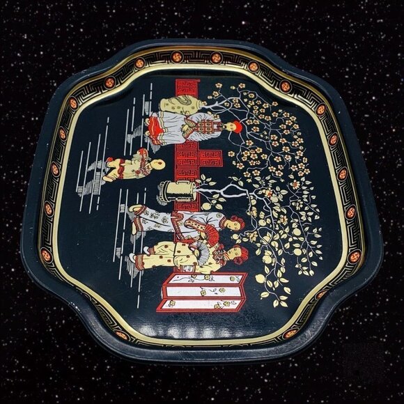 Elite Trays Metal Plate Tin Tray Made in England Asian Chinese 7.5”L 6”W - Picture 4 of 9